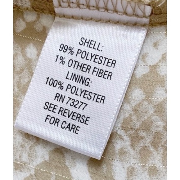 Dana Buchman Taupe,Beige & White Sparkly Snake Print Blouse & Attached Cami, XS - Picture 11 of 12